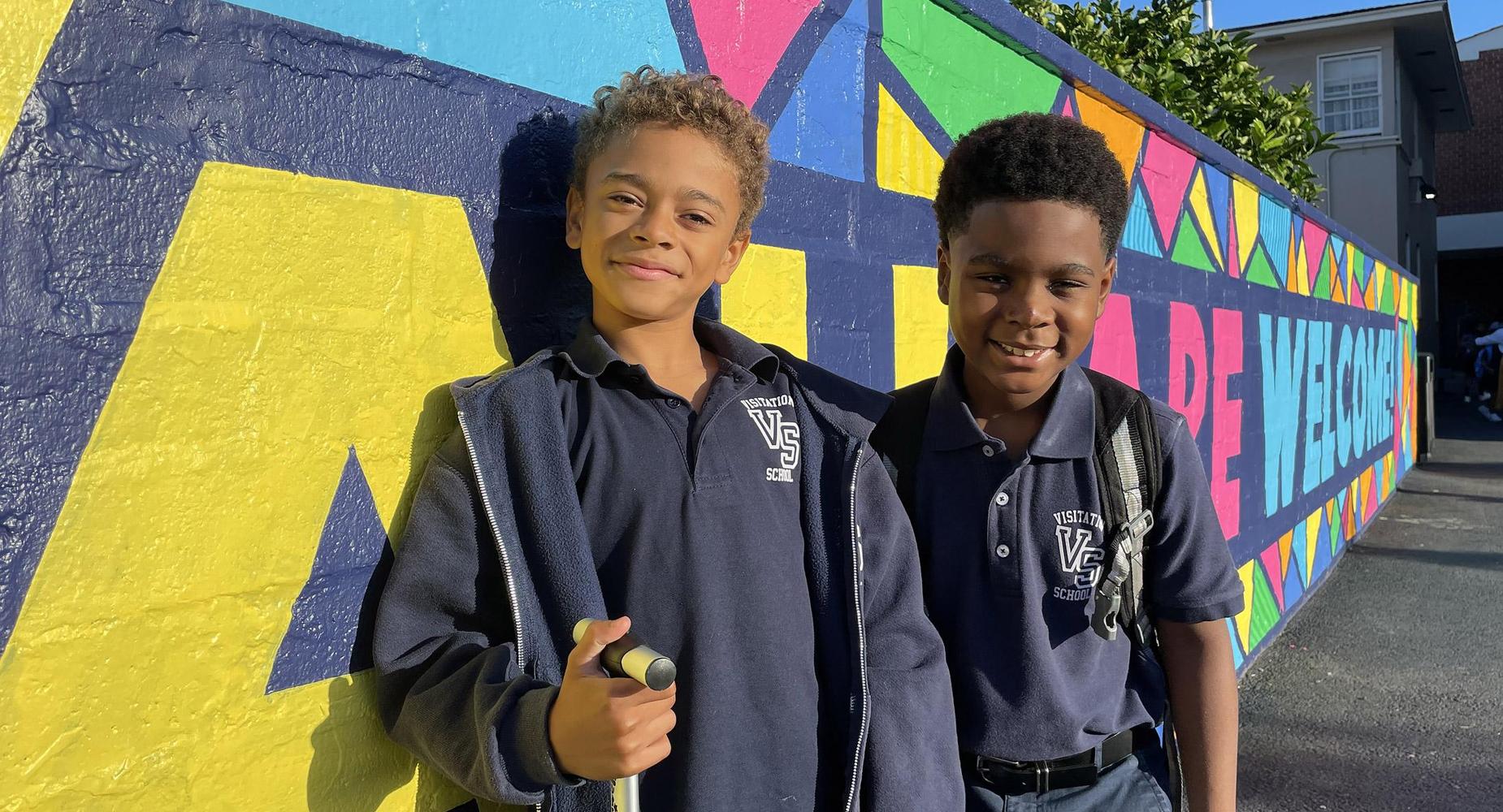 Students on first day of school